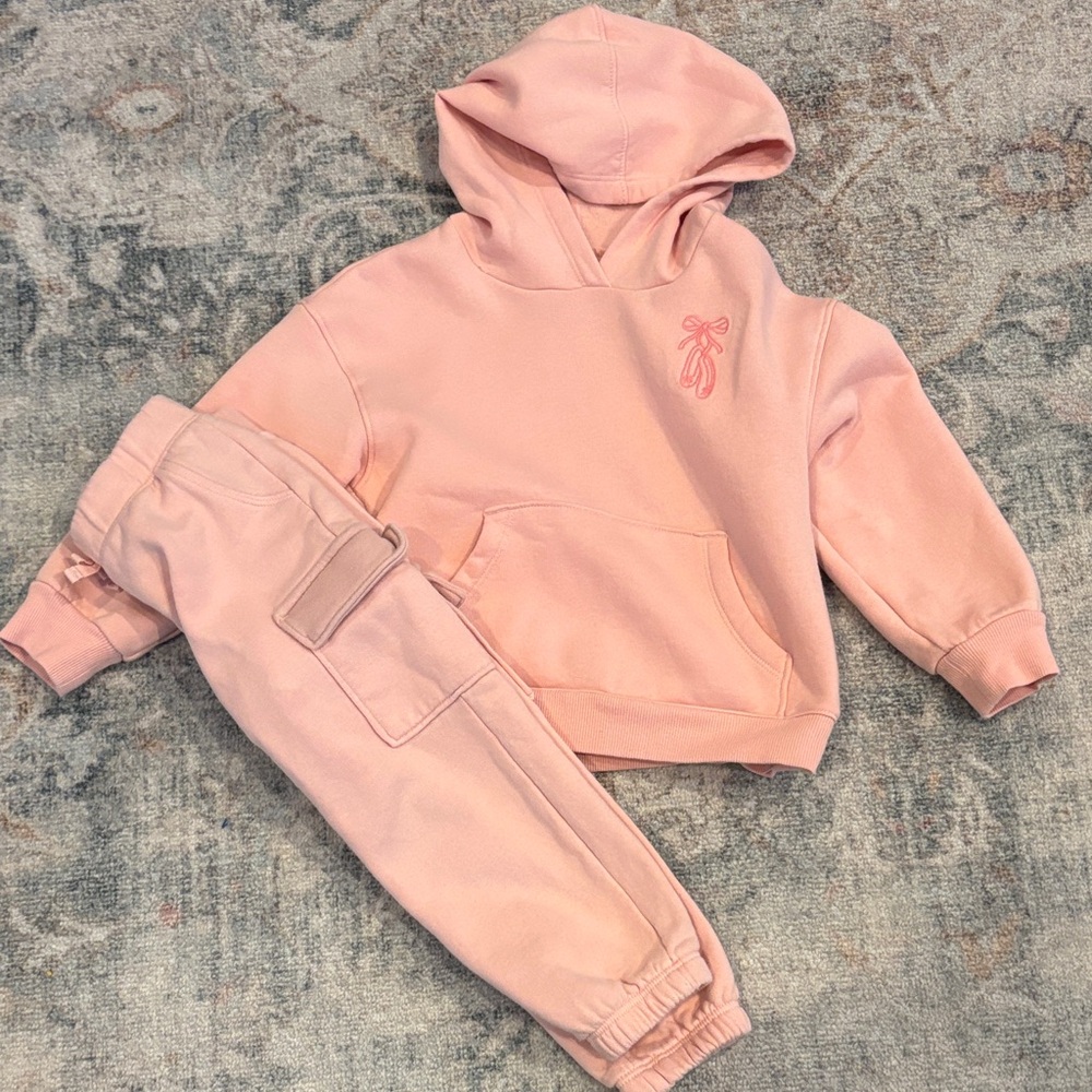 Carter's Pink Kids Sweatpants & Hoodie Set